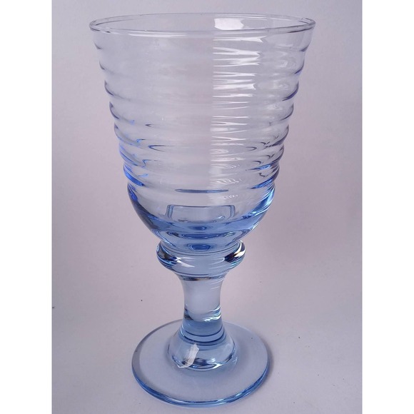 Vintage Libbey Ice Blue Water Glasses Set of 5 Swirl Pattern (shelf) - Picture 3 of 3